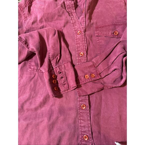 Pulp Women's shirt tencel button-down burgundy casual shirt L - Picture 6 of 6